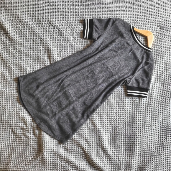 T-shirt Dress with Varsity Cuffs - Picture 3 of 5